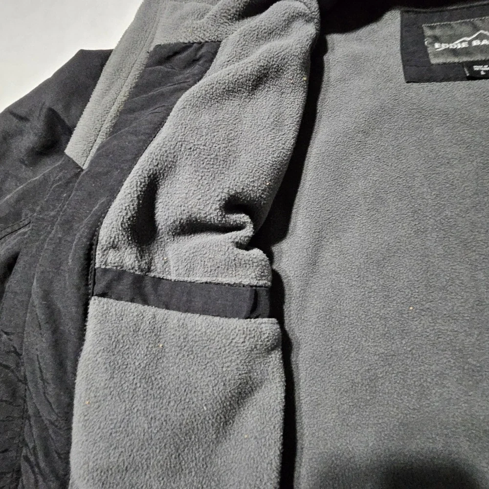Eddie Bauer Nylon Work Jacket Sherpa Fleece Lined Rain & Wind Resistant Men's Lg